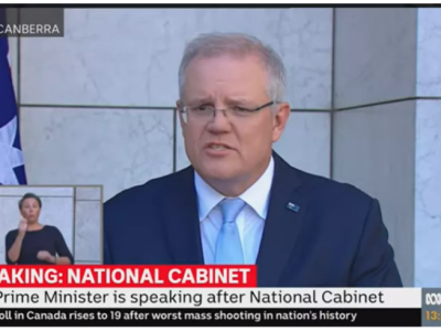 澳洲总理莫里森宣布将逐步放宽限制令!