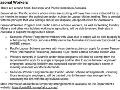 注意了!澳洲政府根据疫情发展调整对各类临时签证的新政策!