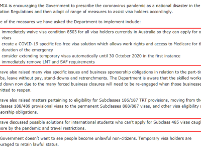 重磅!澳洲出台立法文件出入境禁令!MIA建议临时签证自动延签!