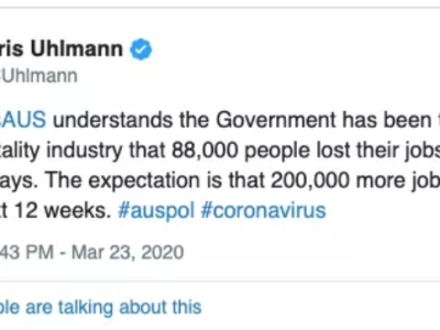 澳洲因疫情原因将引来往年来最高失业率!